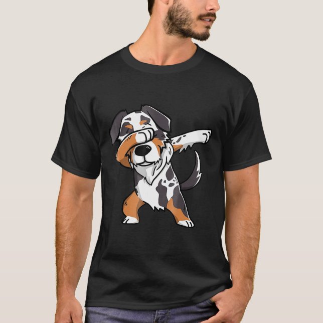 Lustigt Dabbing hund Birthday Hund Gif T Shirt (Framsida)