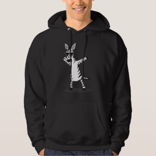 Lustigt Dabbing Zebra Top för Djur älskare Hoodie