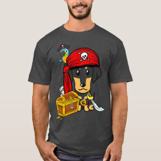 Lustigt dachshund är ett pirat t shirt