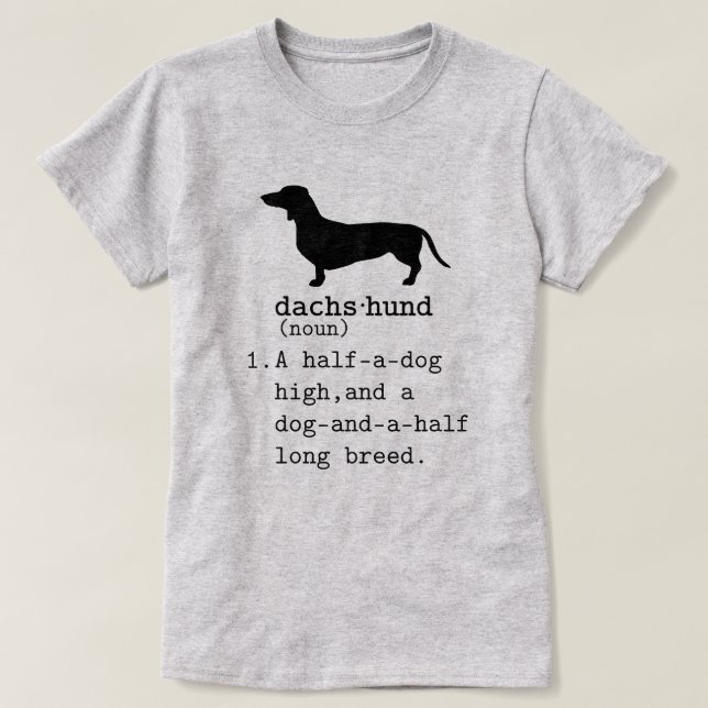 Lustigt Dachshund Dictionary T Shirt (Design framsida)