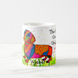 Lustigt Dachshund Grass är Greener under Wiener Mu Kaffemugg