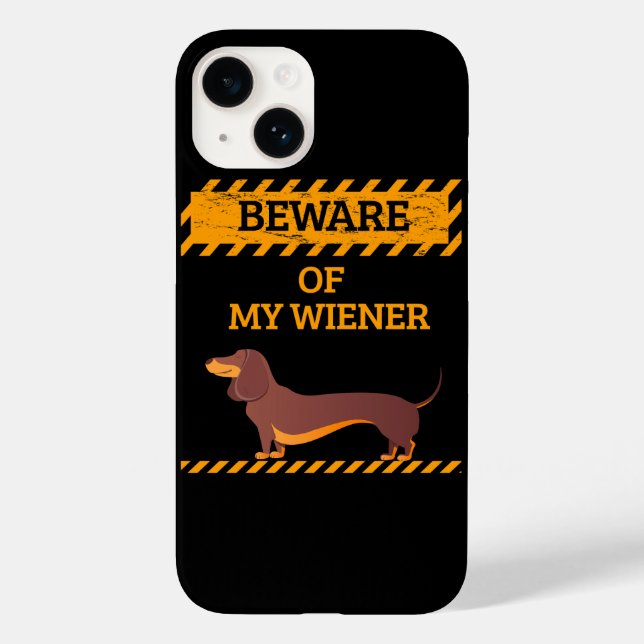 Lustigt Dachshund Hund älskare Beware för min Wien (Baksida)