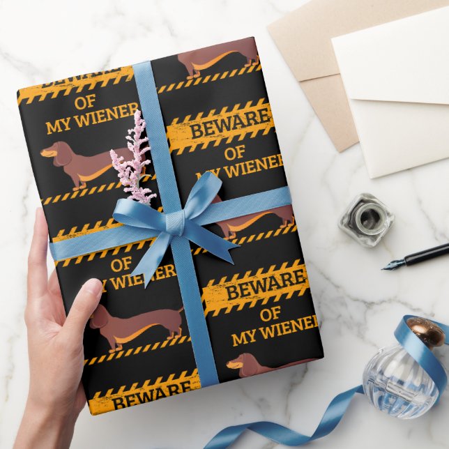 Lustigt Dachshund Hund älskare Beware för min Wien Presentpapper (Gifting)