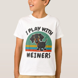 Lustigt Dachshund I leker med Weiners för Doxie Hu T Shirt