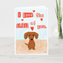 Lustigt Dachshund Kärlek Alla hjärtans dag Hearts  Helgkort