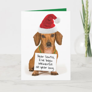 Lustigt Dachshund önskar dig en stor jul Helgkort