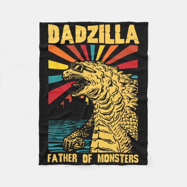 Lustigt Dadzilla Far i Monsters Vintage Fath Fleecefilt (Framsidan)