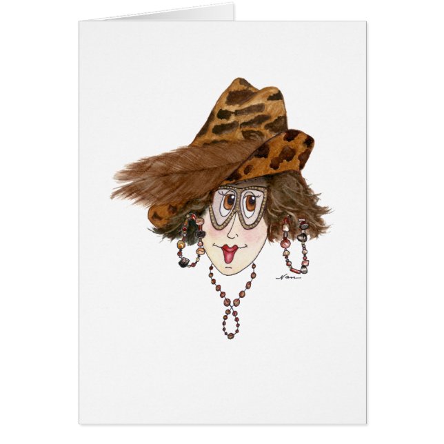 Lustigt Dam med normal familj OBS Kort (Framsidan)