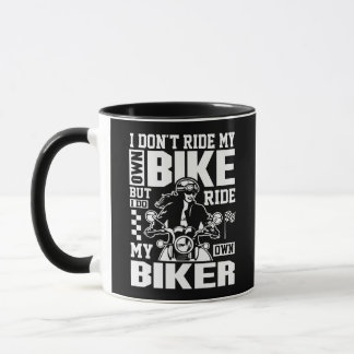 Lustigt dam rider jag inte med mina egna cykelpres mugg