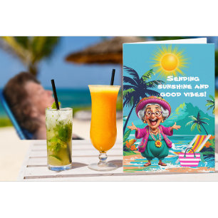 Lustigt Dam som skickar solsken och goda vibes Kort