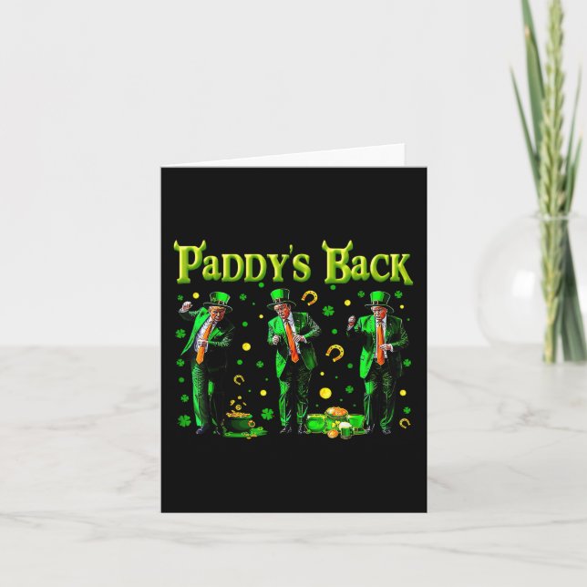 Lustigt danande Trump St patricks day Paddys Back Kort (Framsida)