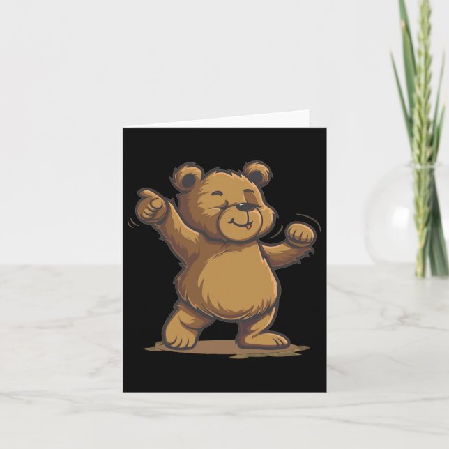Lustigt Dancing Brown Bear för Älskare Kort (Framsida)