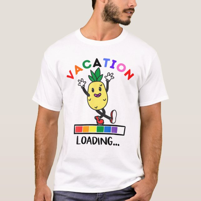 Lustigt Dancing Pineapple Vacation Loading Pineapp T Shirt (Framsida)