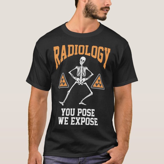Lustigt Dancing Skeleton Xray Radiology Humor T Shirt (Framsida)