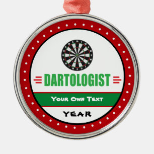 Lustigt Dart Game Älskare Julgransprydnad Metall