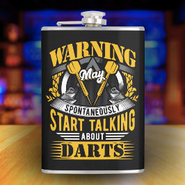 Lustigt Dart Varning Vinyl Wrapped Flask 8 oz. Fickplunta