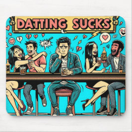 Lustigt "Dating Sucks" Tecknad Stil Musmatta