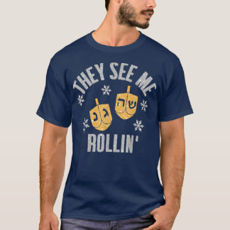 Lustigt de ser ME ROLLIN Hanukkah Firande T Shirt
