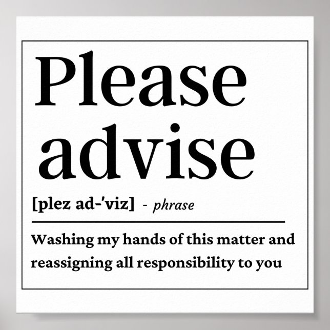 Lustigt definitionsråd poster (Framsidan)