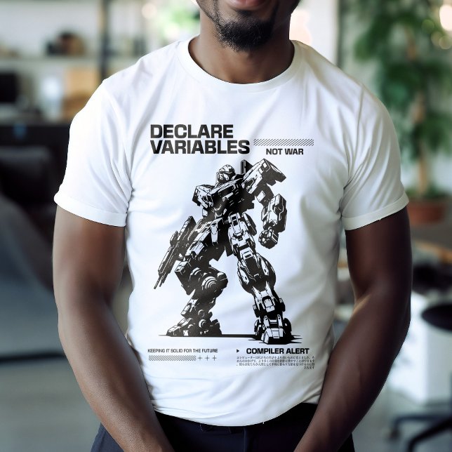 Lustigt deklarera variabler inte Krig Mech Warrior T Shirt (Skapare uppladdad)