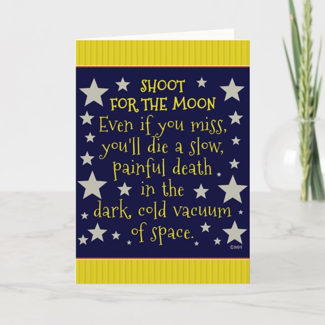 Lustigt demotiserande stöt för Måne Rymden Kort (Framsida)