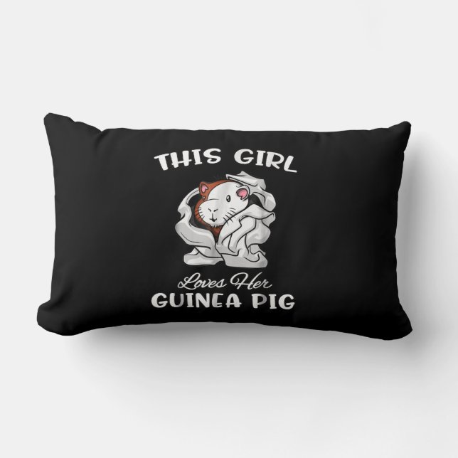 Lustigt denna flicka Kärlek Hennes guinea Gris Cut Lumbarkudde (Framsida)