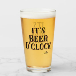 Lustigt Det är Beer O'klocka Typography Beer Glaskopp