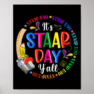 Lustigt det är Staar Day Y'all Testing Teacher Exa Poster