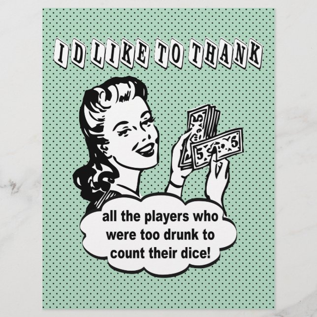 Lustigt Dice - jag vill tacka (Framsida)
