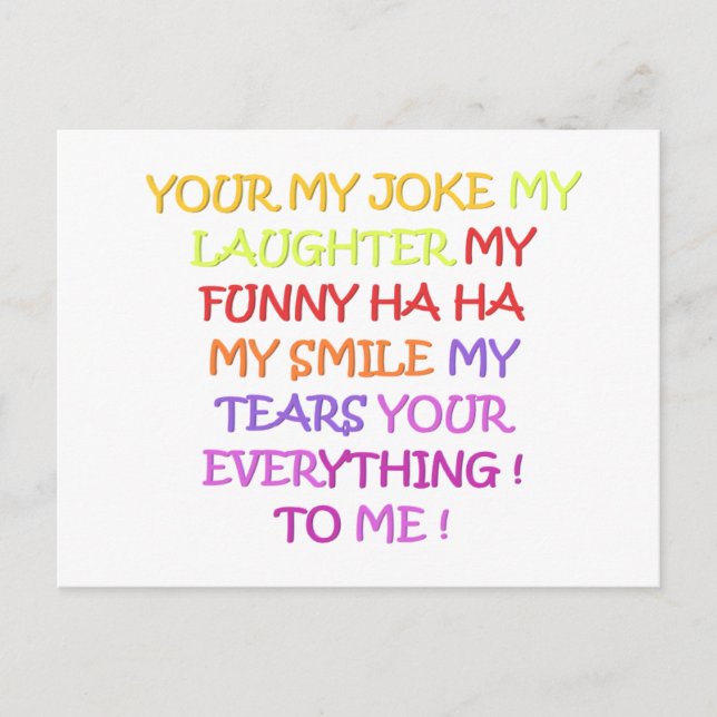 Lustigt dikt med konstdesign för vem som helst vykort (Framsida)