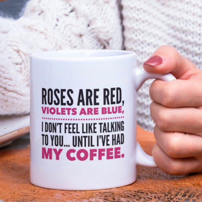 Lustigt dikt, ro är rött, blått kaffemugg (Skapare uppladdad)