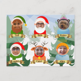 Lustigt din familj som jultomter Photo Helg Vykort