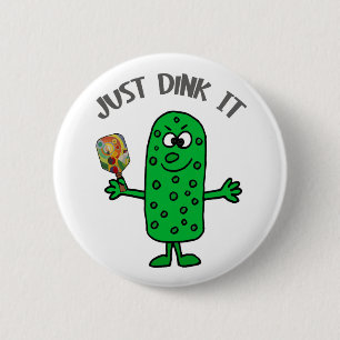 Lustigt... Dink it Pickle spelar Pickleball Knapp