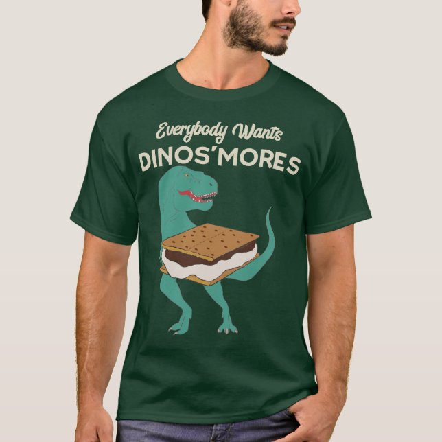 Lustigt Dinosaur Smores Camping DinoSmores T-Rex T Shirt (Framsida)