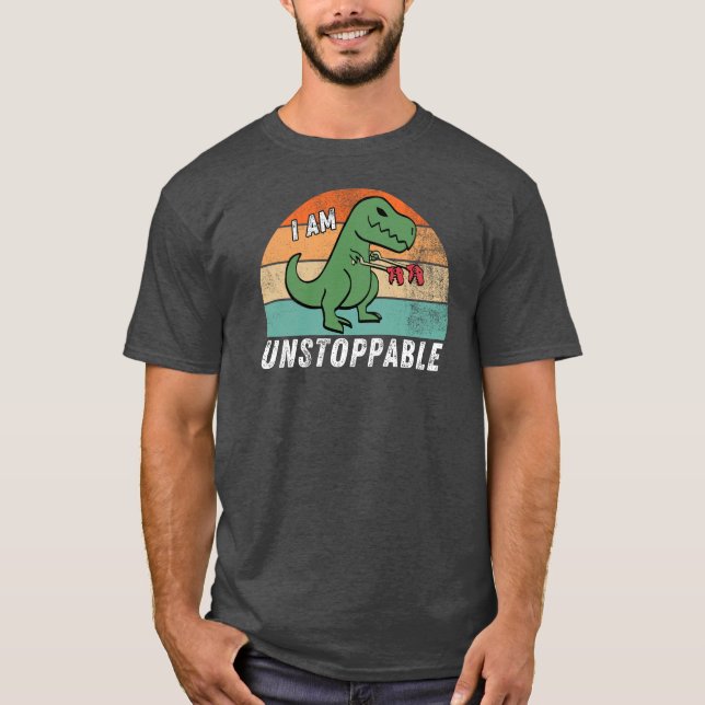 Lustigt Dinosaur t Rex jag är ostoppbar Shirt (Framsida)