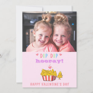 Lustigt Dip Candy Roligt Valentine-barnfoto Julkort