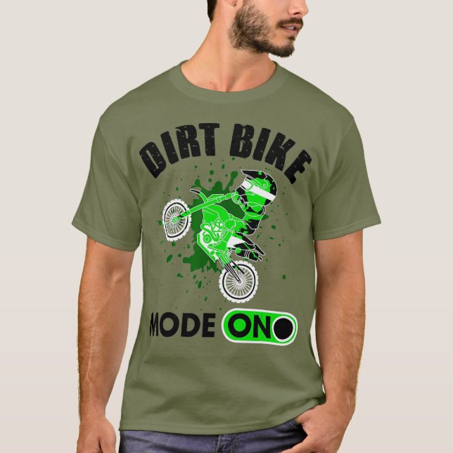 Lustigt Dirt Bike Mode on Gift for Motocross Rider T Shirt (Framsida)