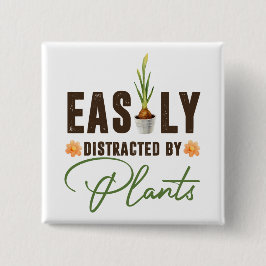 Lustigt distraherad av växttäcken knapp