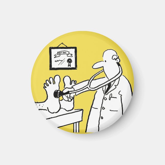 Lustigt Doktor Gift. Doktor med Stethoscope Magnet (Framsidan)