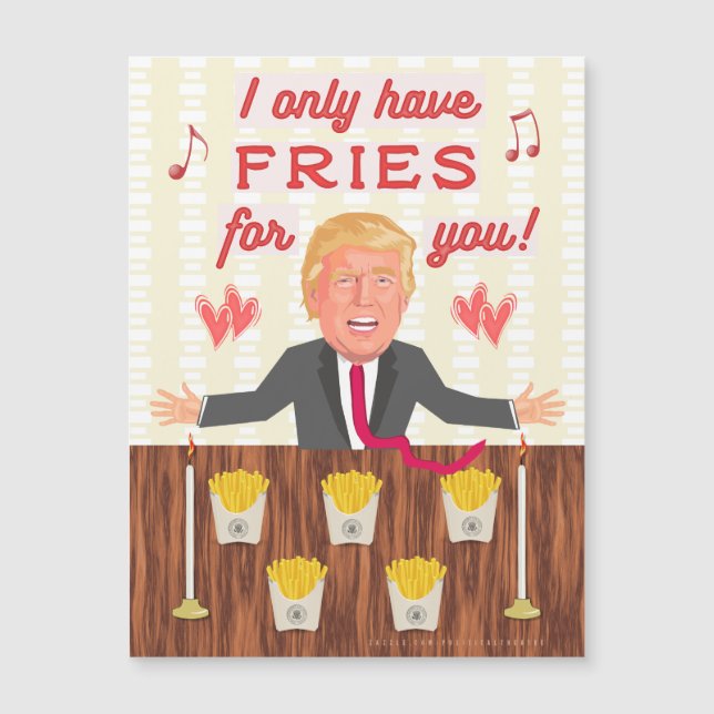 Lustigt Donald Trump Fast Food Fries Valentine Day (Framsida)