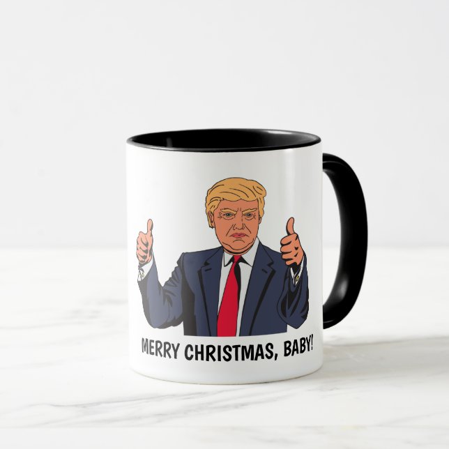 Lustigt Donald Trump, GOD JUL, BABY! Mugg (Framsida höger)