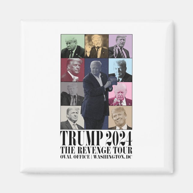 Lustigt Donald Trump Revenge Tour Ultra Mega Tou Magnet (Framsidan)