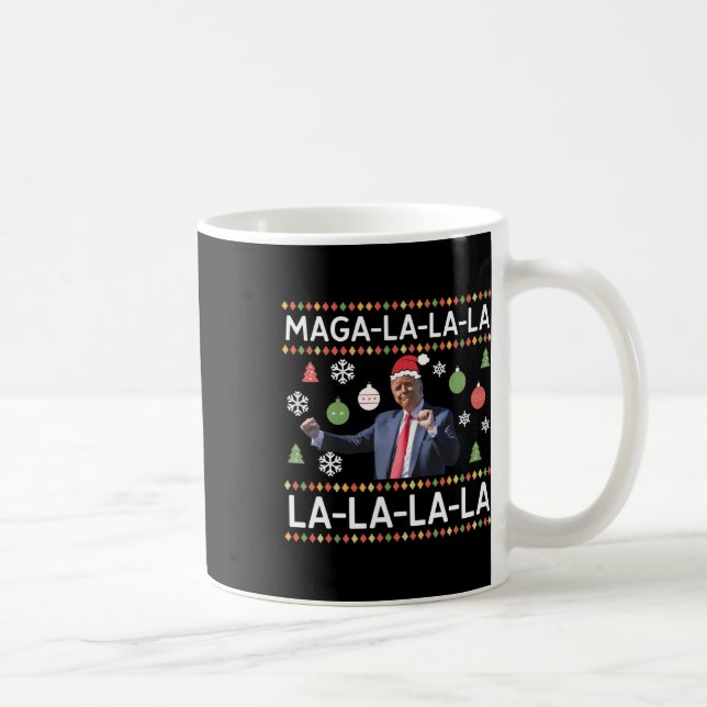 Lustigt Donald Trump Ugly jul Sweater. La La Kaffemugg (Höger)