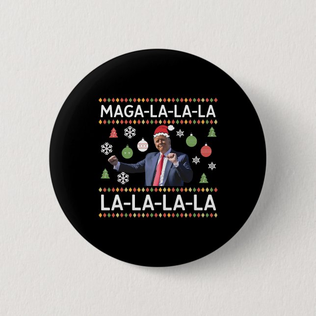 Lustigt Donald Trump Ugly jul Sweater. La La Knapp (Framsida)