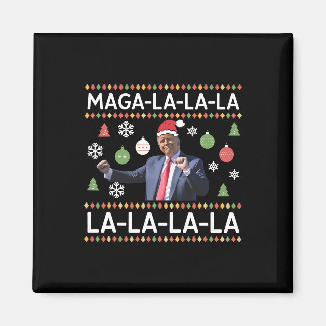 Lustigt Donald Trump Ugly jul Sweater. La La Magnet (Framsidan)