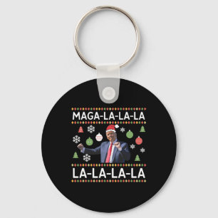 Lustigt Donald Trump Ugly jul Sweater. La La Nyckelring