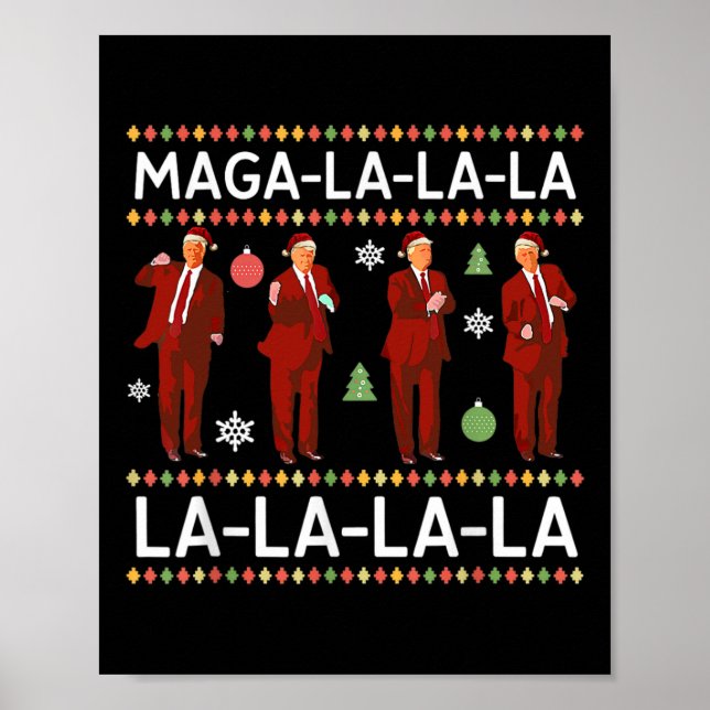 Lustigt Donald Trump Ugly jul Sweater. La La Poster (Framsidan)