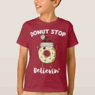 Lustigt Donut Sluta inte tro jultomten T Shirt