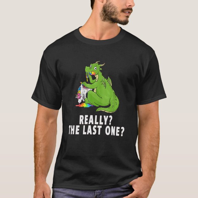 Lustigt dragon äter den sista enigheten t shirt (Framsida)