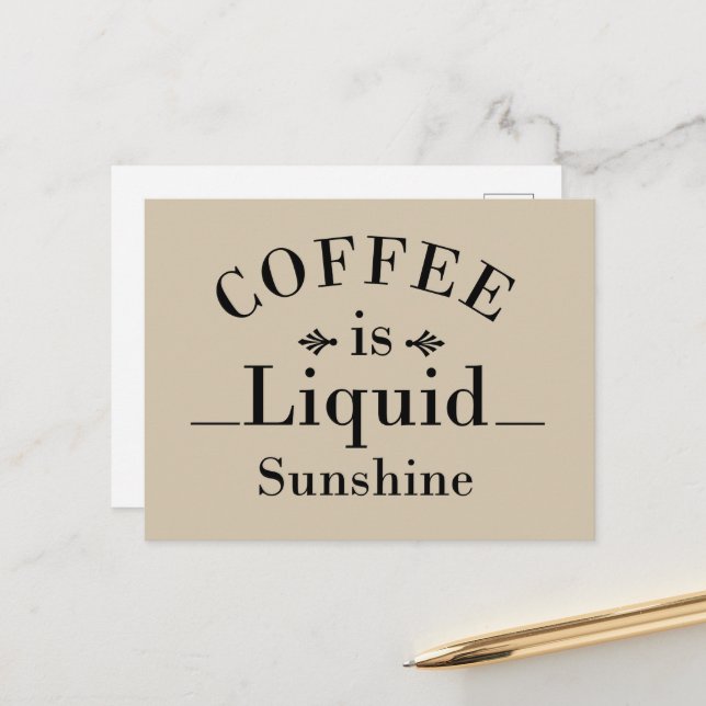 Lustigt drickande ord om kaffe helg vykort (Fram/Back In Situ)